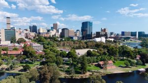 Aerial view of Adelaide CBD, South Australia